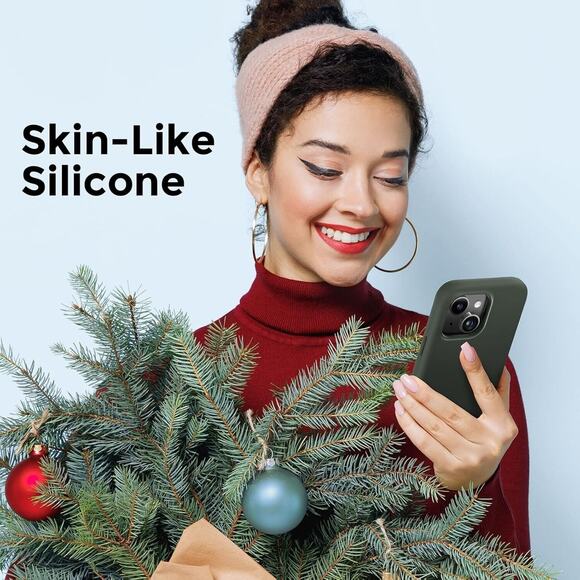 Mkeke Magnetic iPhone 14/13 Case Liquid Silicone Shockproof Protective Cover Blk - Picture 3 of 9